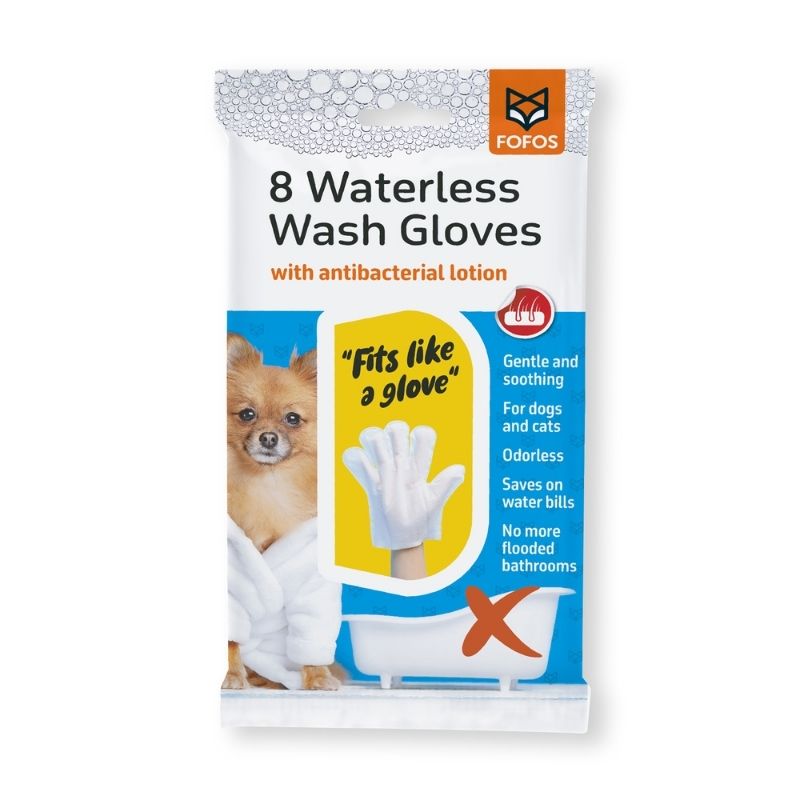 FOFOS Waterless Glove Baths for Cats and Dogs (Pack of 8 Gloves)