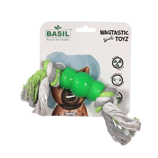 Basil Dog Toys - Cotton Rope with Hard TPR Center - Assorted