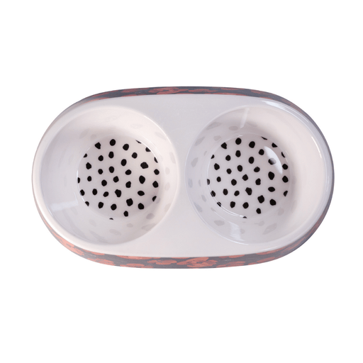 Petsy Double Pet Water & Food Bowl - Abstract