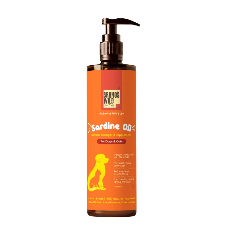 Bruno's Wild Essentials Sardine Oil Natural Omega-3 Supplement for Cats and Dogs (200ml)