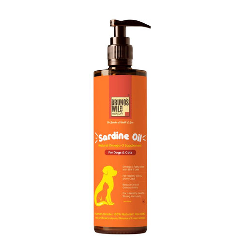 Bruno's Wild Essentials Sardine Oil Natural Omega-3 Supplement for Cats and Dogs (200ml)