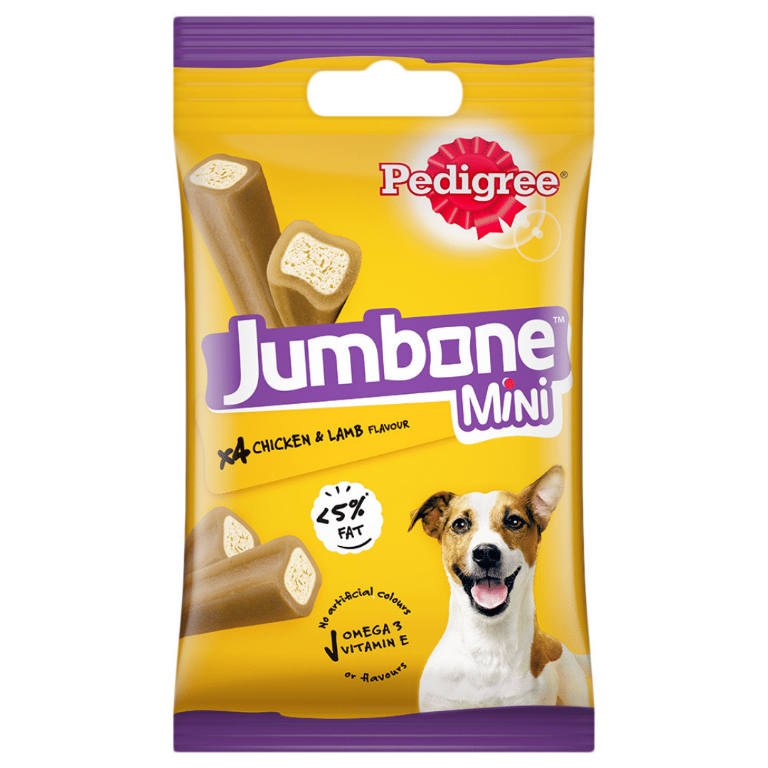 Pedigree Jumbone Mini Adult Dog Treat, Chicken & Lamb â€“ 160g Pack (4 Treats)