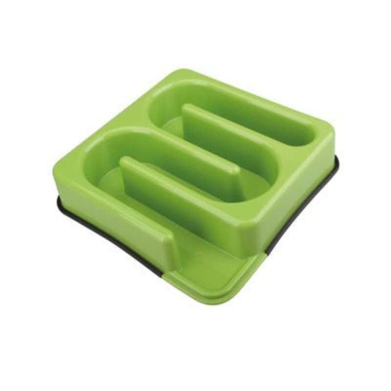 M-Pets  Anti-Scoff Labyrinth Square Feeding Bowl - Green (1200 ml)