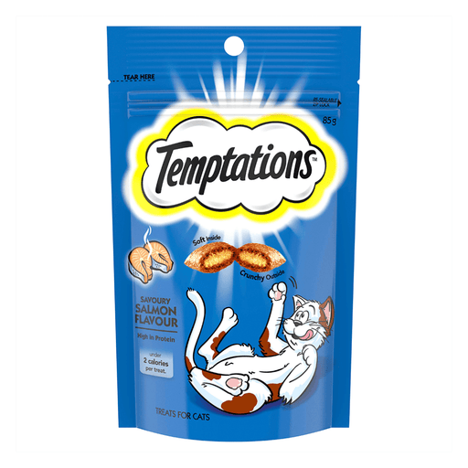 Temptations Cat Treats - Savory Salmon Flavor - 85g