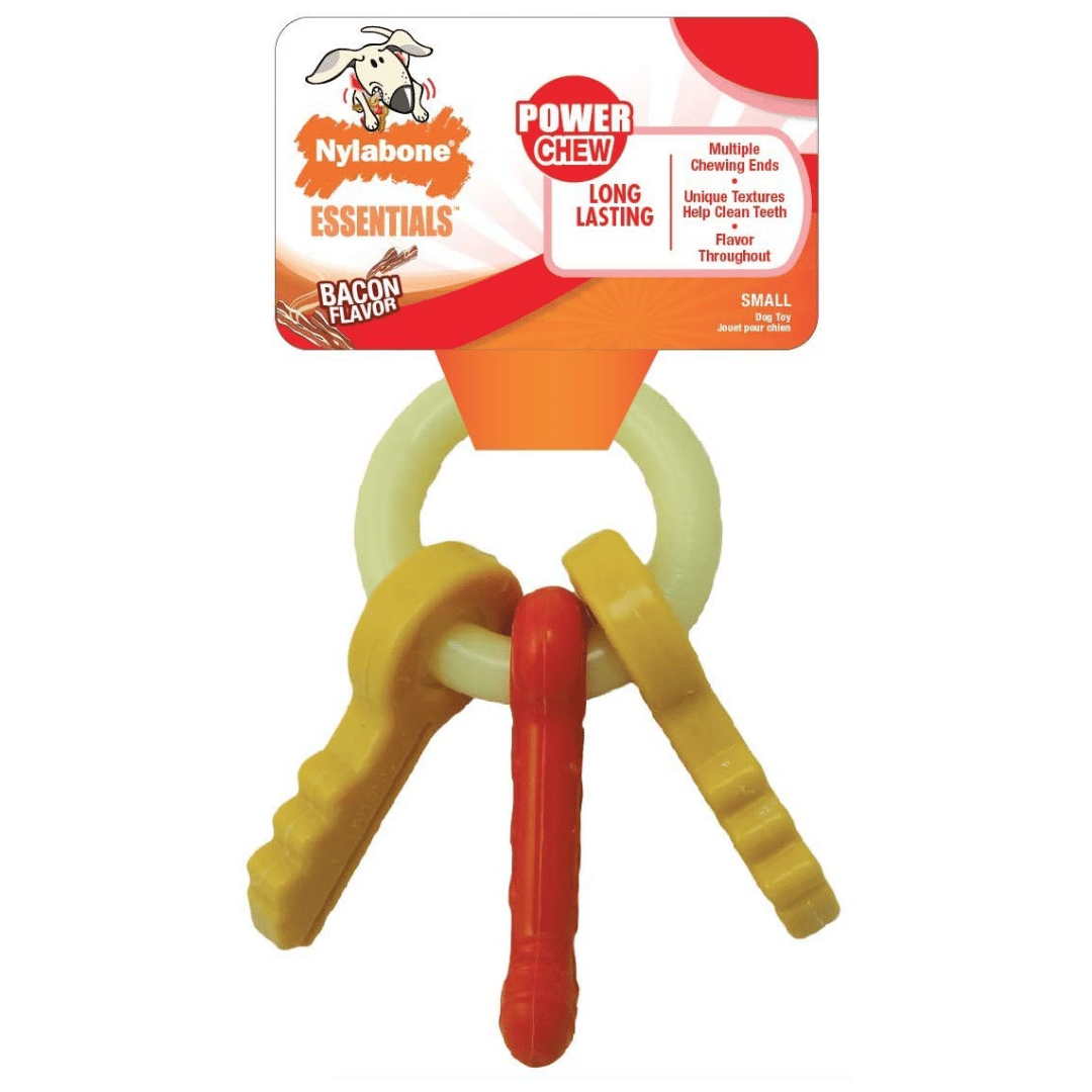 Nylabone Dog Chew Toy - Power Chew Keys - Bacon Flavour (S)
