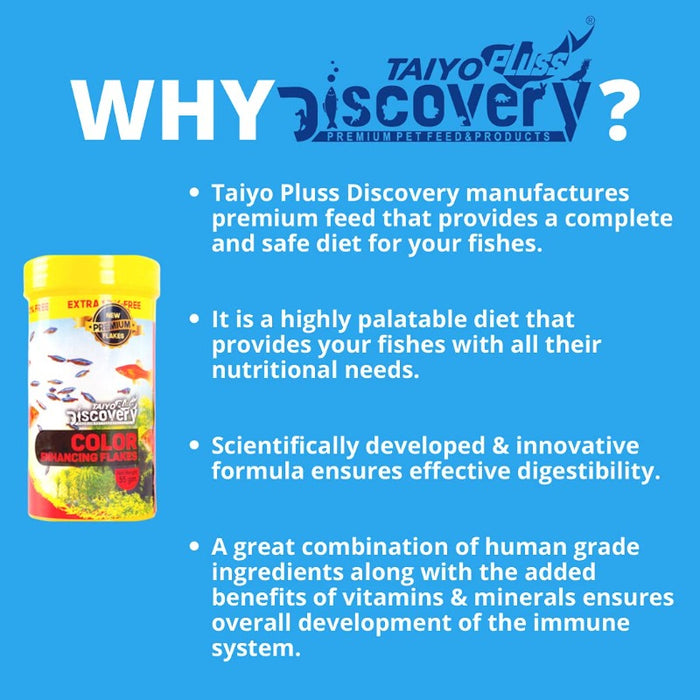 Taiyo Pluss Discovery Fish Food - Colour Enhancing Flakes
