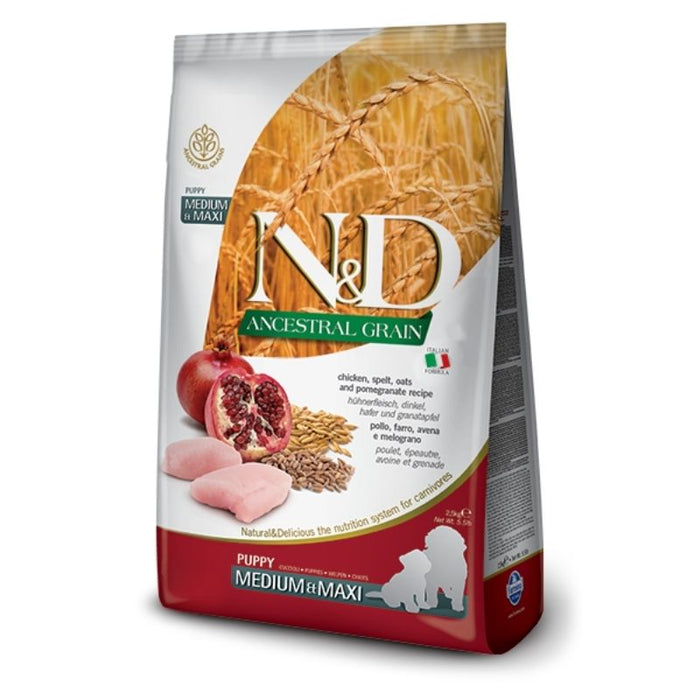 Farmina Dry Food - N&D Ancestral Grain Dog Chicken & Pumpkin Puppy Medium/Maxi