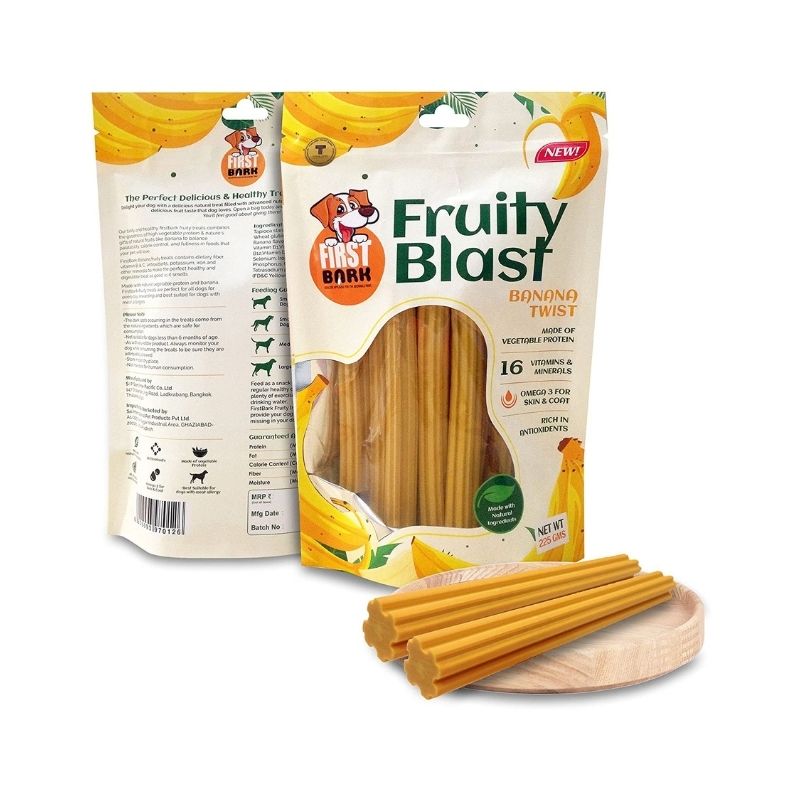 First Bark Dog Treats - Fruity Blast - Banana Twist (225g)
