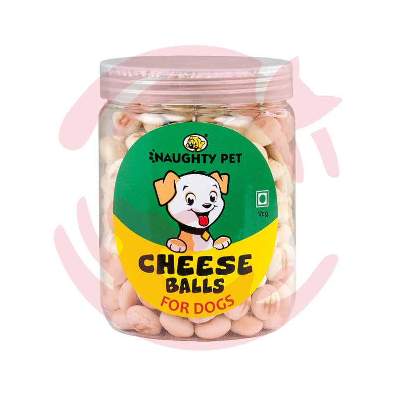 Naughty Pet Dog Treats - Cheese Balls Jar (Veg) (300g)