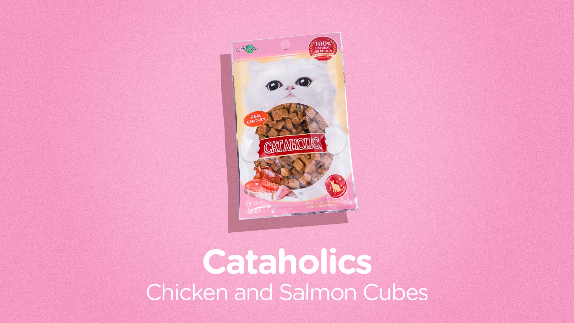 Cataholic Cat Treat - Neko Cat Chicken and Salmon Cube - 80g