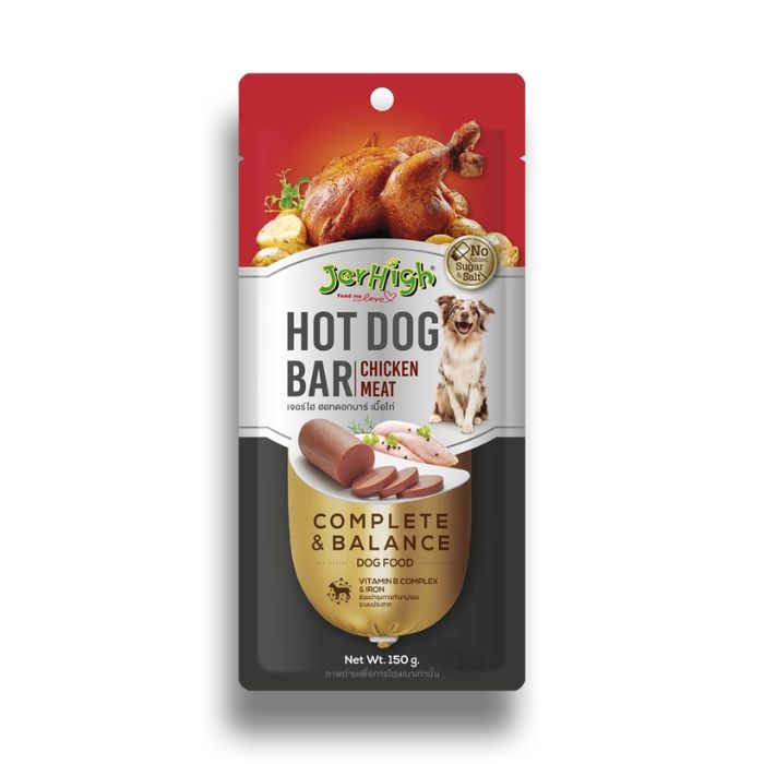 JerHigh Dog Treats - Hot Dog Bar Chicken (150g) - Pack of 5