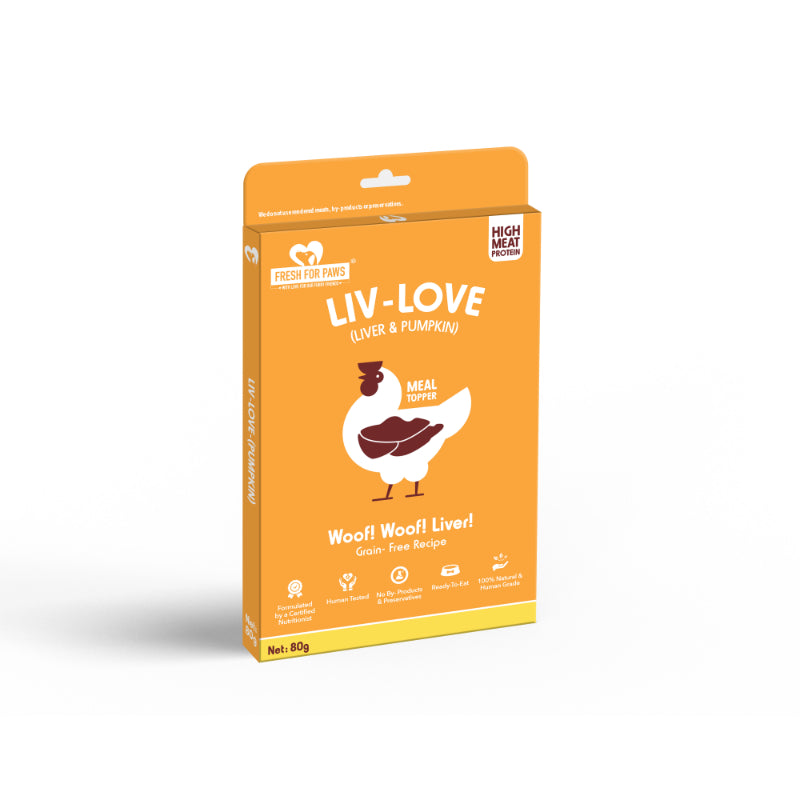Fresh For Paws Protein Rich Dog Treats - Liv Love - Pumpkin - 80g