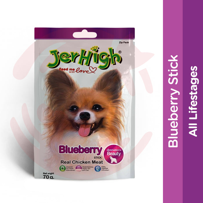 JerHigh Dog Treats - Blueberry Stick (70g) - Pack of 5