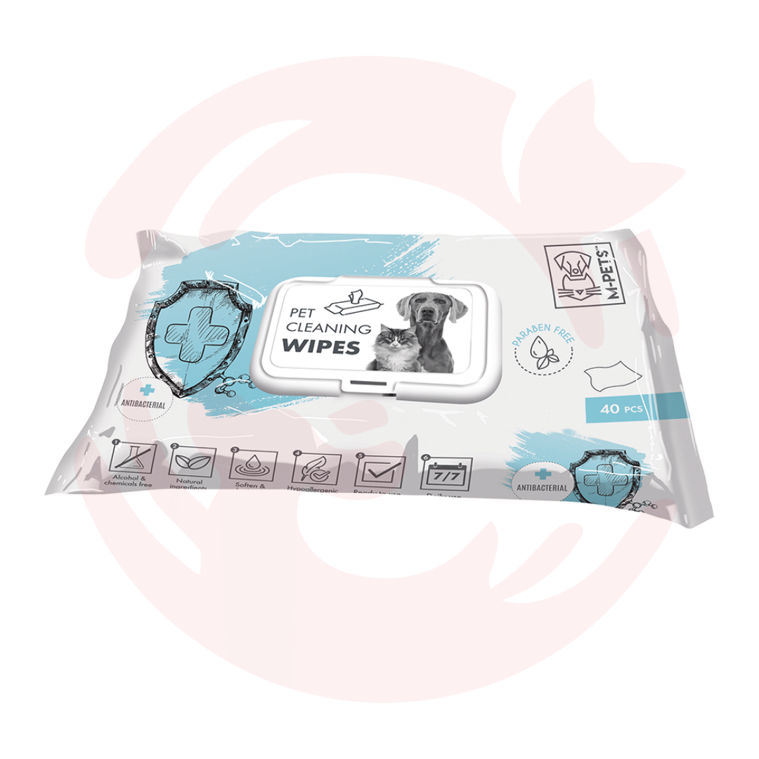 M-Pets Pet Cleaning Wipes - Anti-Bacterial (40 Pcs)