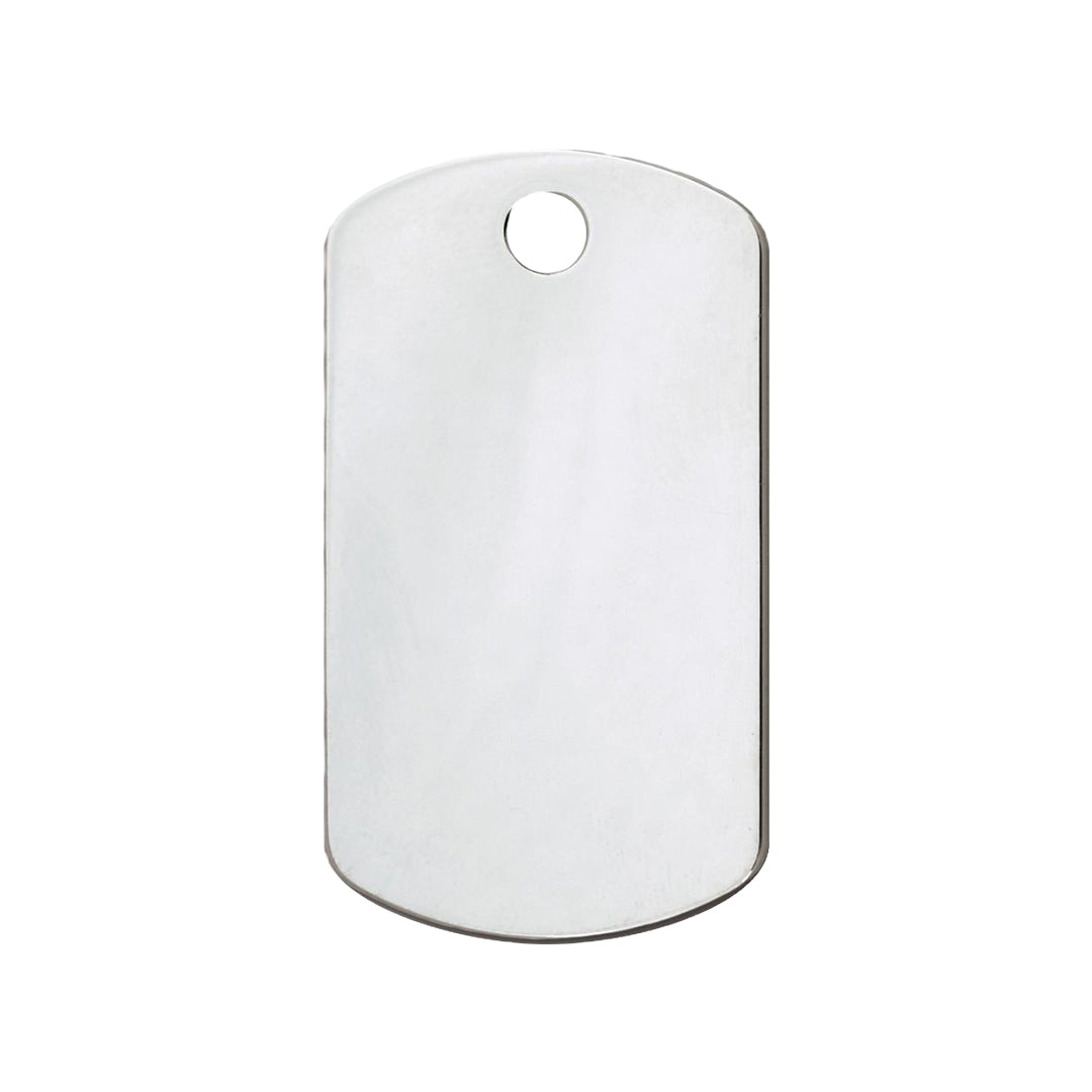 Personalised Petsy Pet Tag - Military - Brushed Chrome