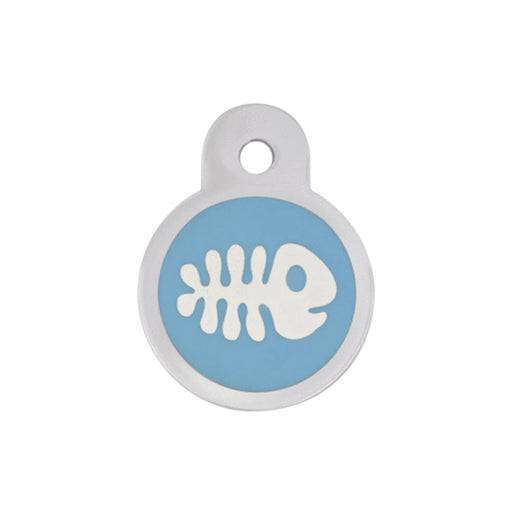 Personalised Petsy Pet Tag - Small Circle - Epoxy Fish