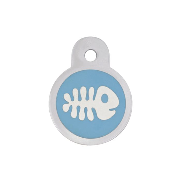 Personalised Petsy Pet Tag - Small Circle - Epoxy Fish