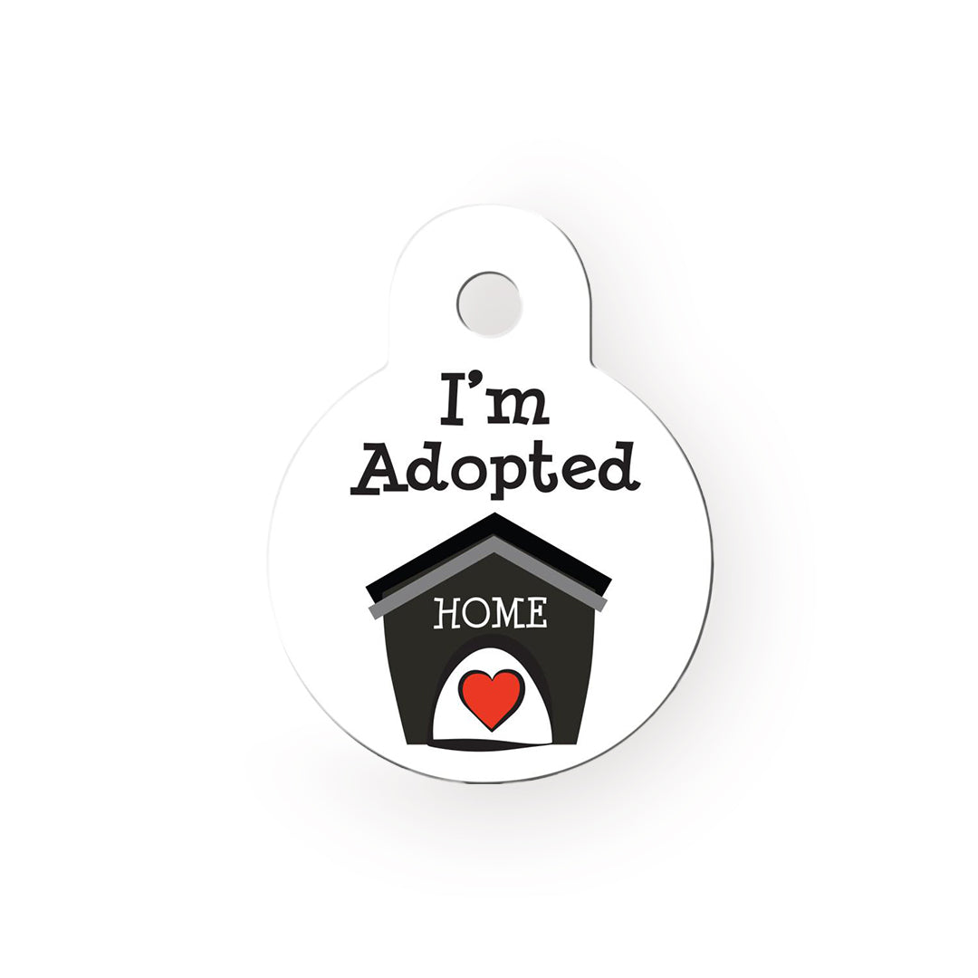 Personalised Petsy Pet Tag - Small Circle - I'm Adopted