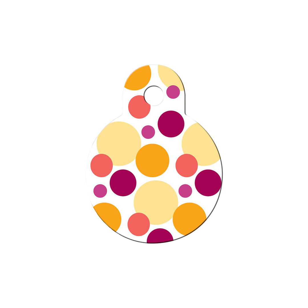 Personalised Petsy Pet Tag - Small Circle - Polka Dots