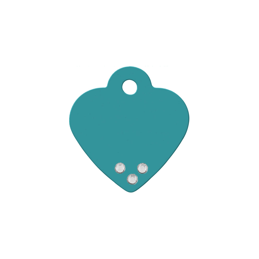 Personalised Petsy Pet Tag - Small Heart with Stones