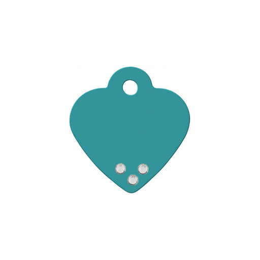 Personalised Petsy Pet Tag - Small Heart with Stones