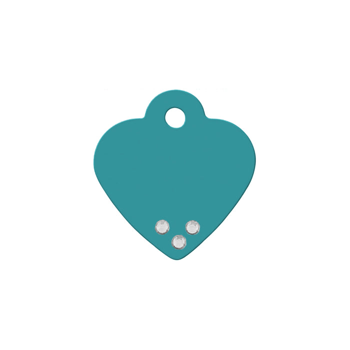 Personalised Petsy Pet Tag - Small Heart with Stones
