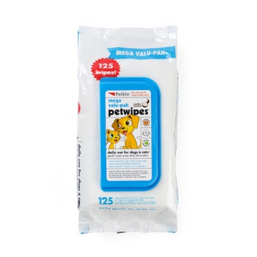 Petkin Mega Value Petwipes 125 Wipes