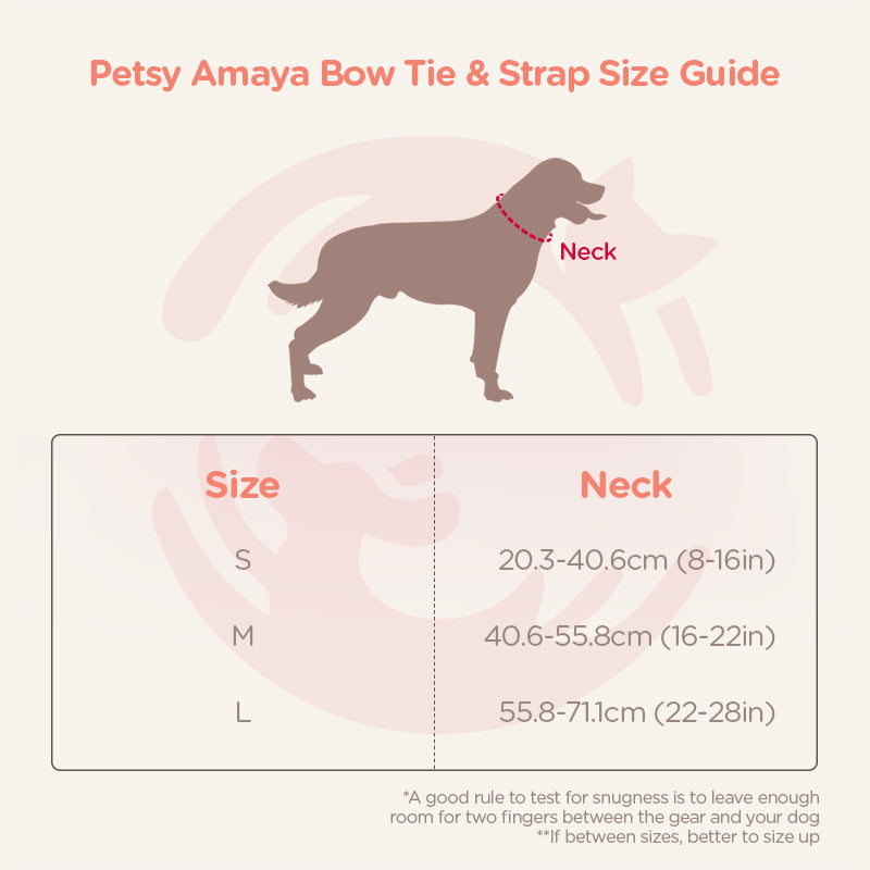 Petsy Amaya Dog Bow Tie & Strap - Rustic Orange