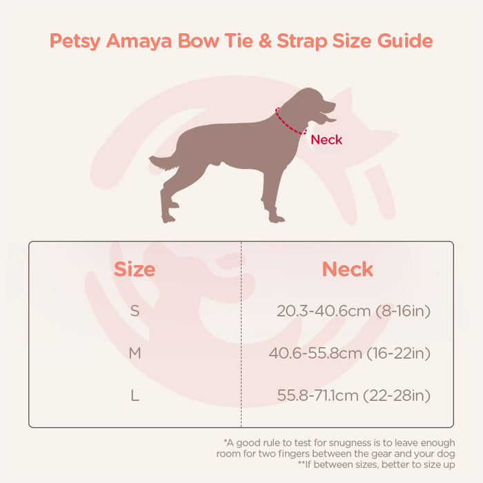 Petsy Amaya Dog Bow Tie & Strap - Rustic Orange