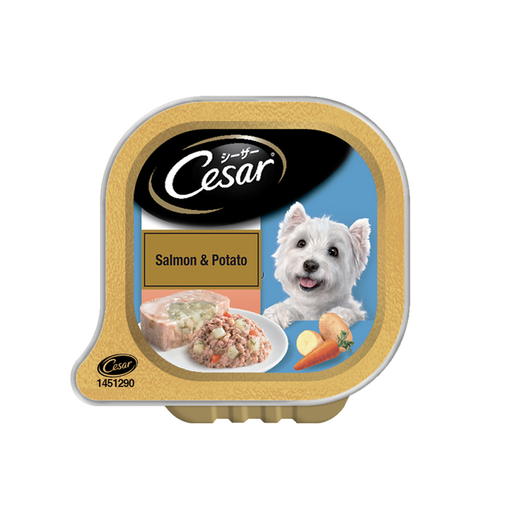 Cesar Salmon & Potato Flavour Tray Adult Wet Dog Food - 100g