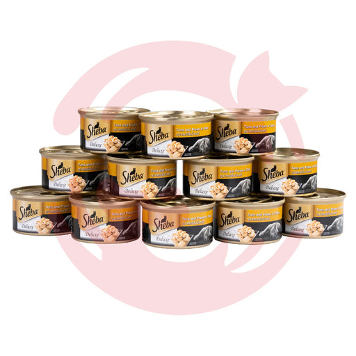 Sheba Wet Cat Food - Tuna & Prawns in Gravy Can