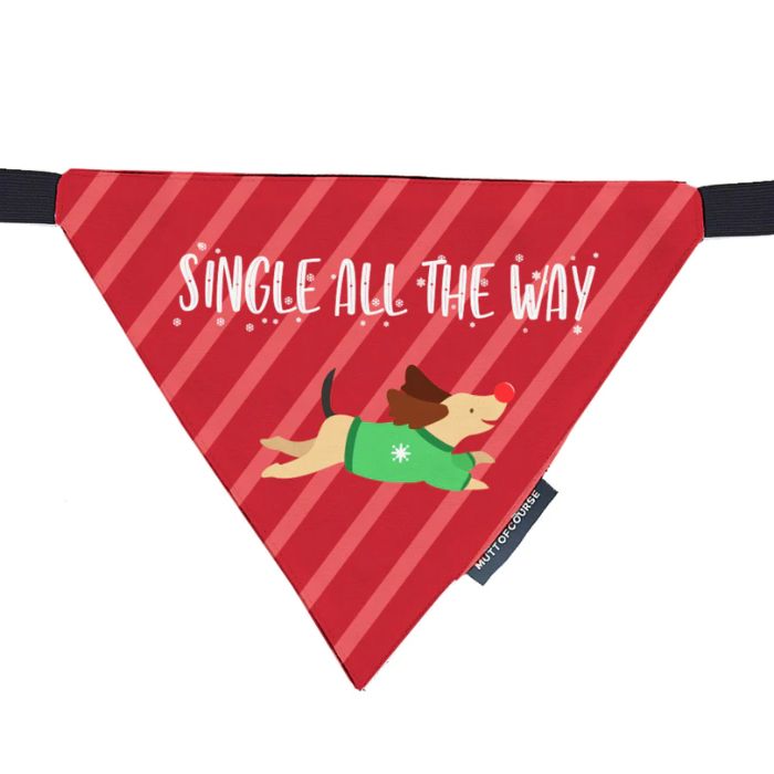 Mutt Of Course Dog Bandana - Single All The Way Bandana (Limited Christmas Edition)