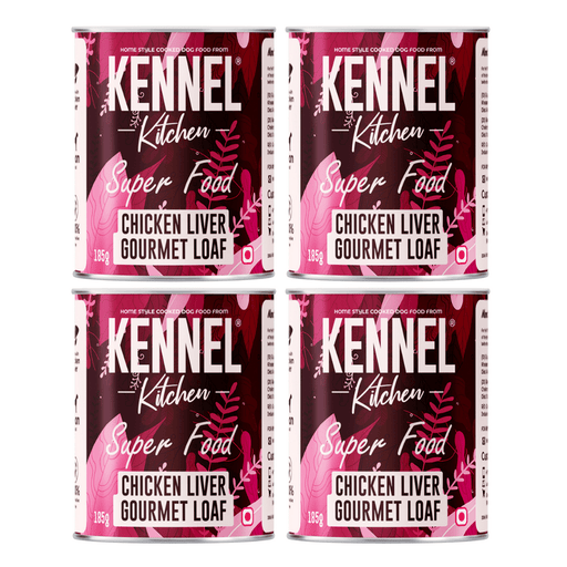 Kennel Kitchen Wet Dog Super Food - Chicken Liver Gourmet Loaf (Pack of 4 x 185g)