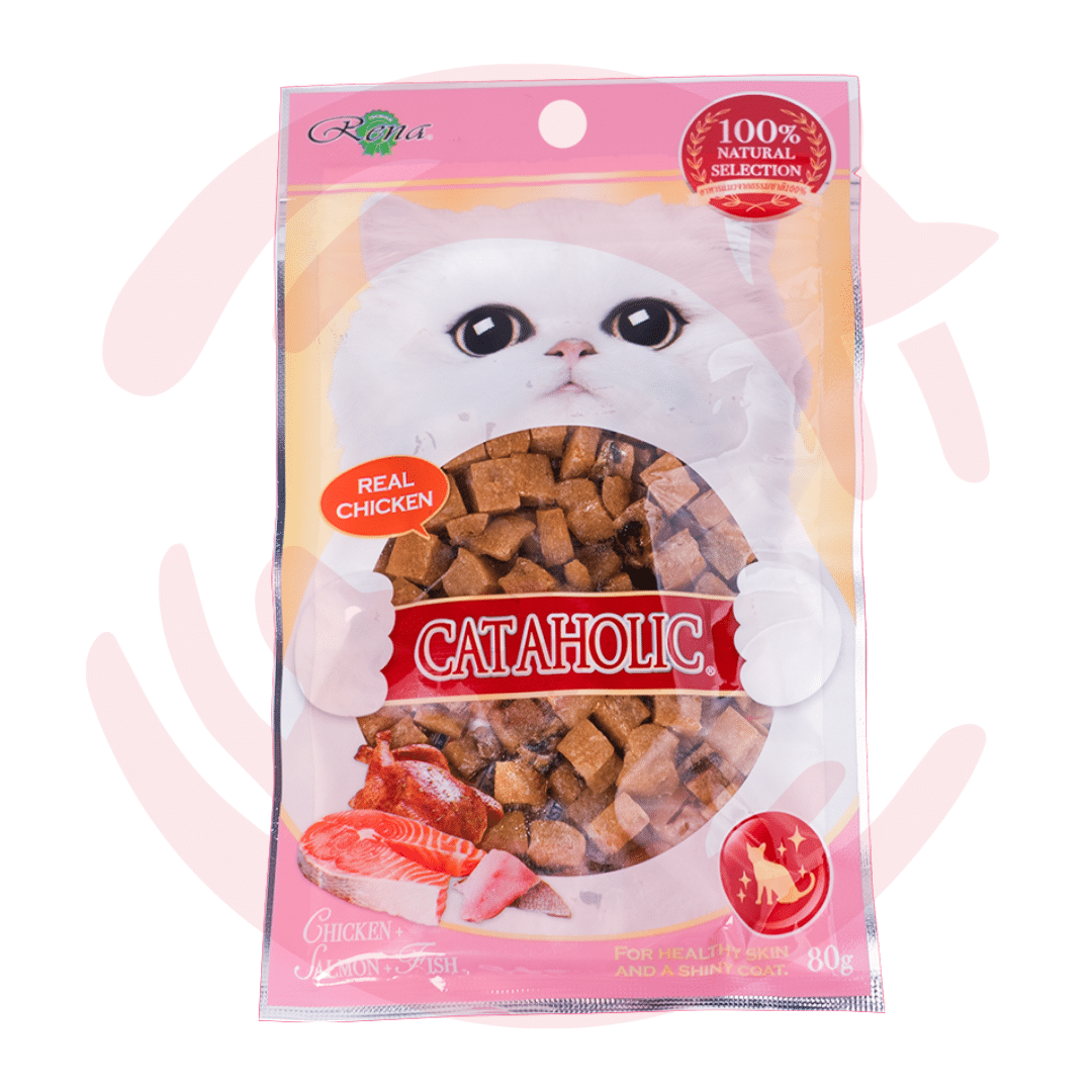 Cataholic Cat Treat - Neko Cat Chicken and Salmon Cube - 80g