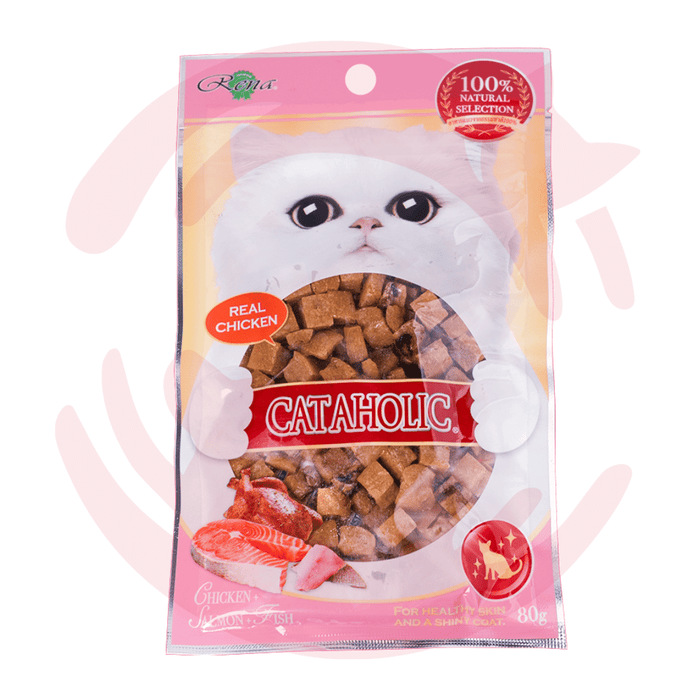 Cataholic Cat Treat - Neko Cat Chicken and Salmon Cube - 80g