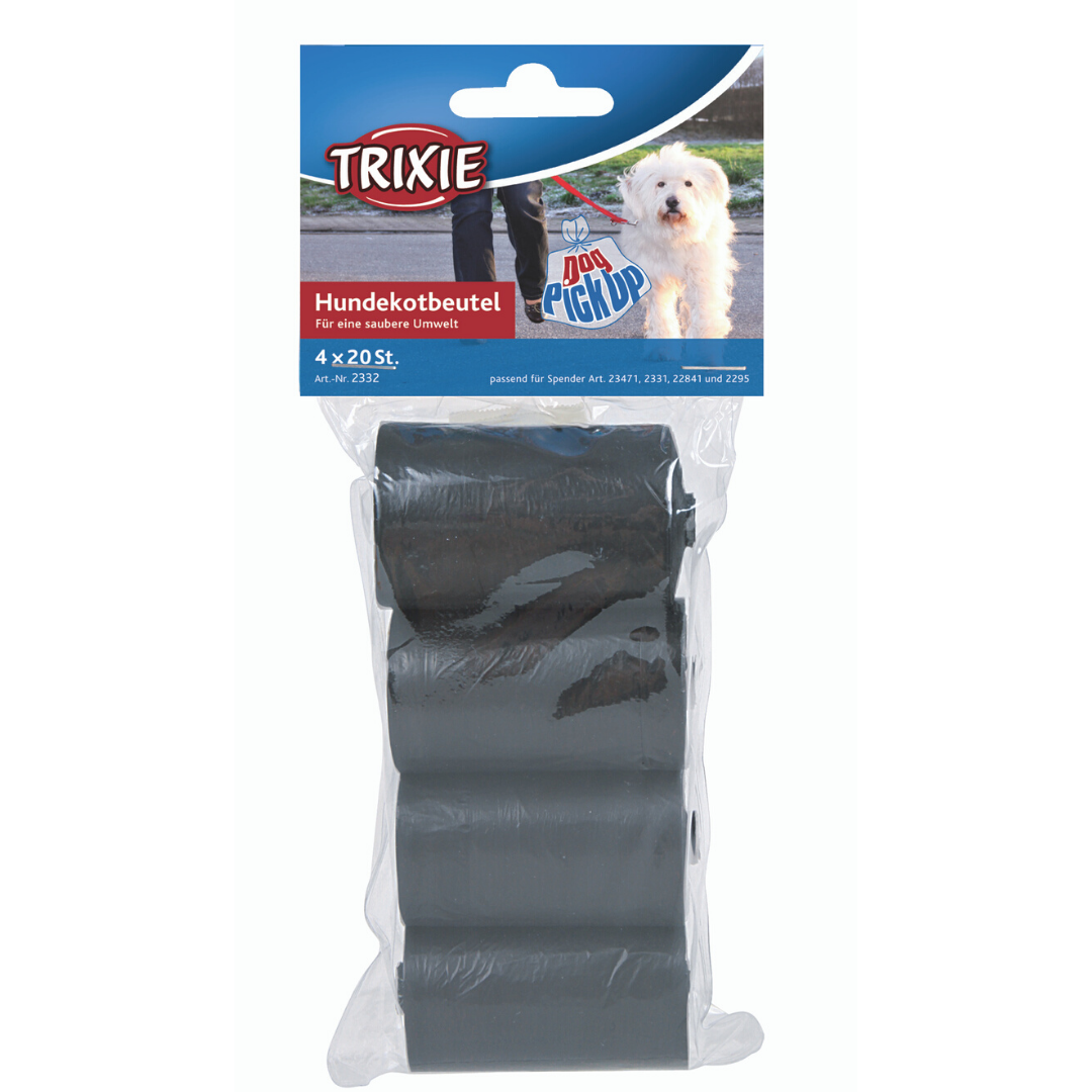 Trixie Dog Dirt/Poop Pick-Up Bags Refill Black, 4 rolls of 20pcs