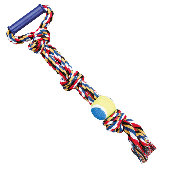 Trixie Playing Rope with Tennis Ball