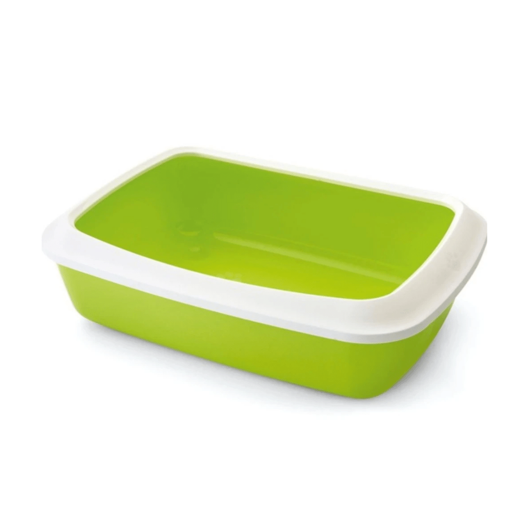 Savic Iriz Cat Litter Tray with Rim - Lemon Green (Small)