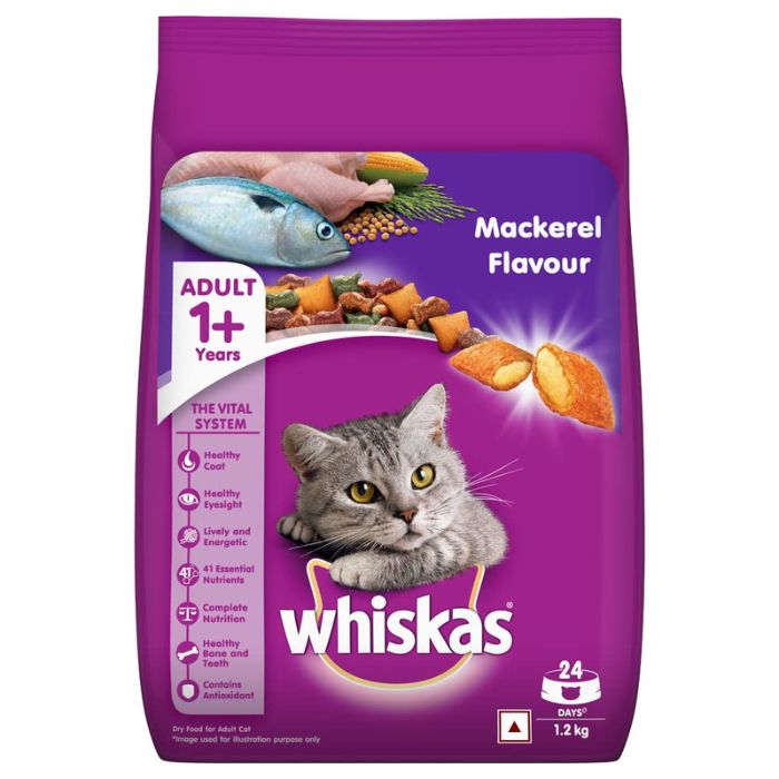 Whiskas Adult (+1 year) Dry Cat Food, Mackerel Flavour