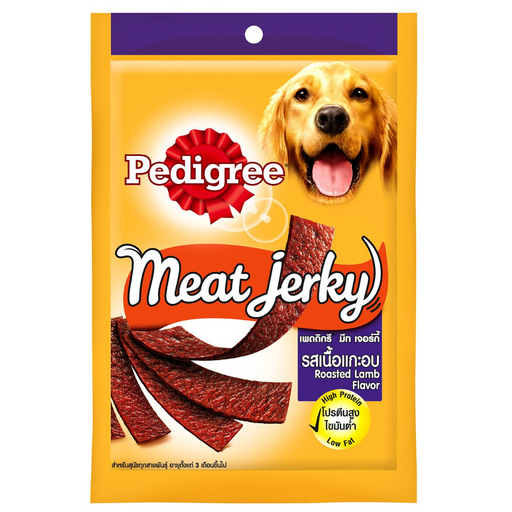 Pedigree Meat Jerky Adult Dog Treat , Roasted Lamb,  80g Pack - Pack of 5